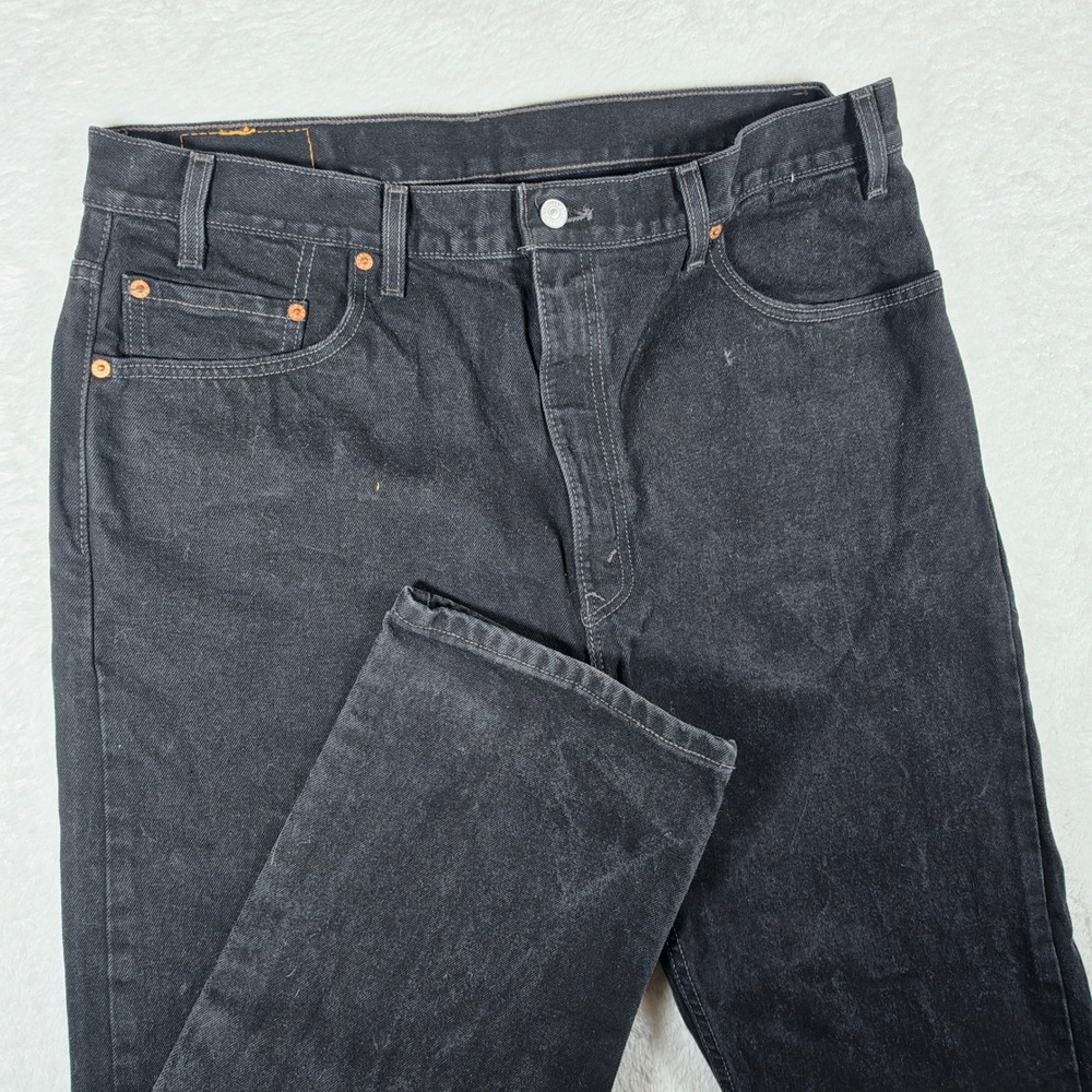 Vintage Levis 505 Mens 40/30 Black Straight Leg Regular Fit Denim Jeans USA